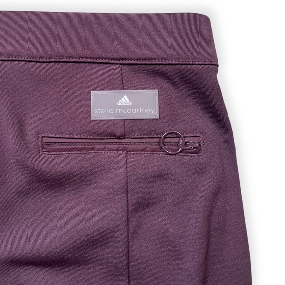Stella McCartney x Adidas Maroon Quilted Moto Pant , sz Small - Picture 6 of 10